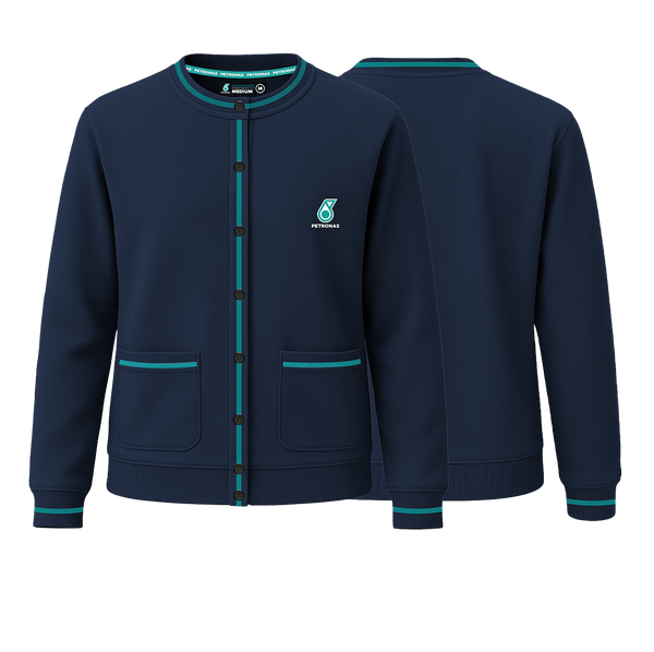 PETRONAS Crewneck Cardigan - Navy