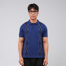 PETRONAS Men’s Diamond-Pattern Polo - Navy