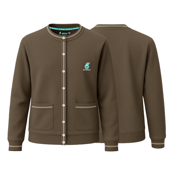 PETRONAS Crewneck Cardigan - Brown