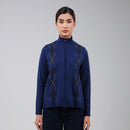 PETRONAS Women’s Diamond-Pattern Sweater - Navy