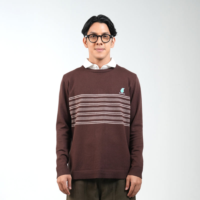 PETRONAS Daily Striped Jumper - Brown