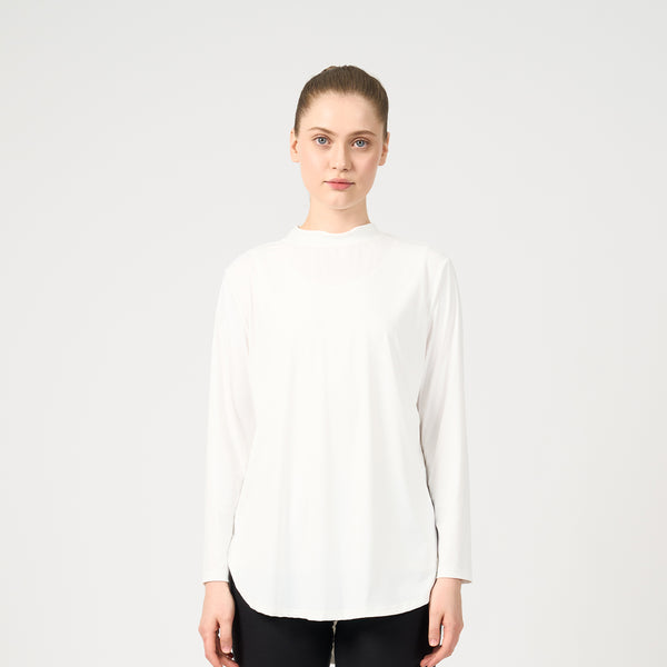PRYSM Women Activewear Top- White - Long Sleeve