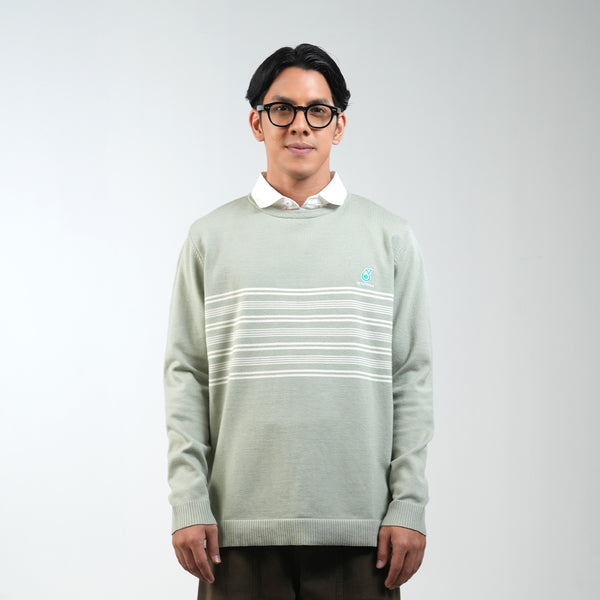 PETRONAS Daily Striped Jumper - Sage Green