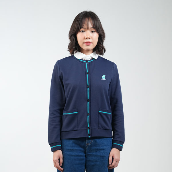 PETRONAS Crewneck Cardigan - Navy
