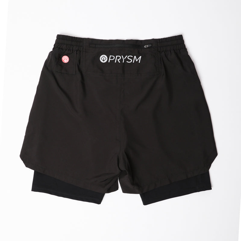 PRYSM Men Running Shorts - With Short Inner - Black