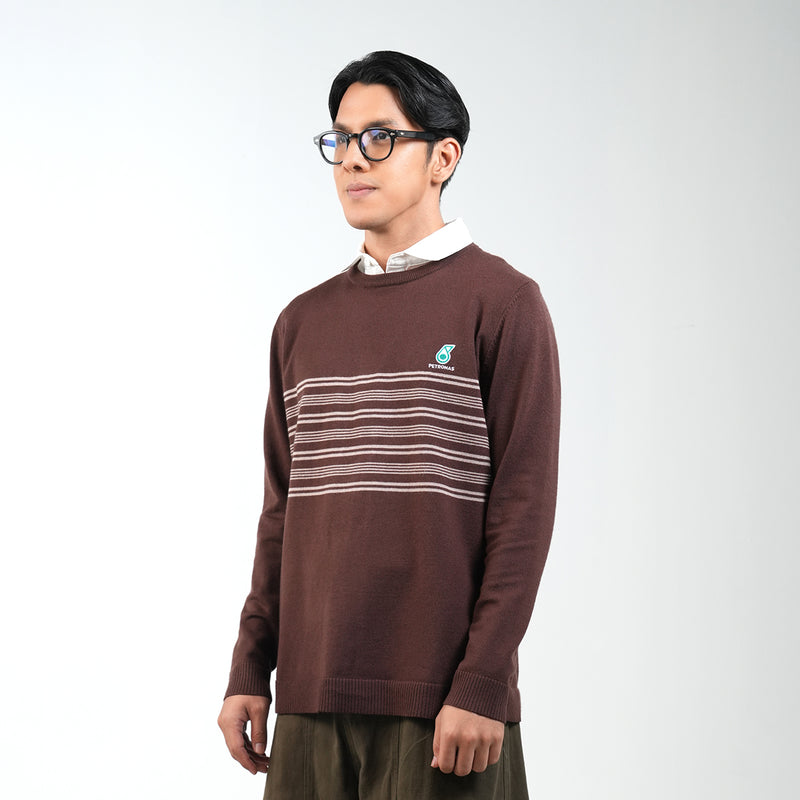 PETRONAS Daily Striped Jumper - Brown