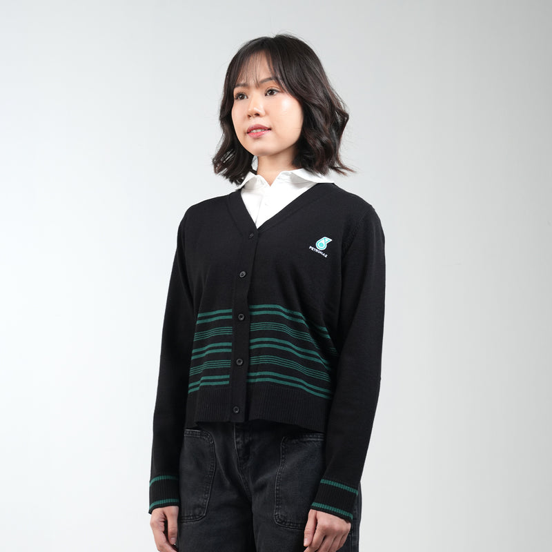 PETRONAS Women's Striped Cardigan - Black
