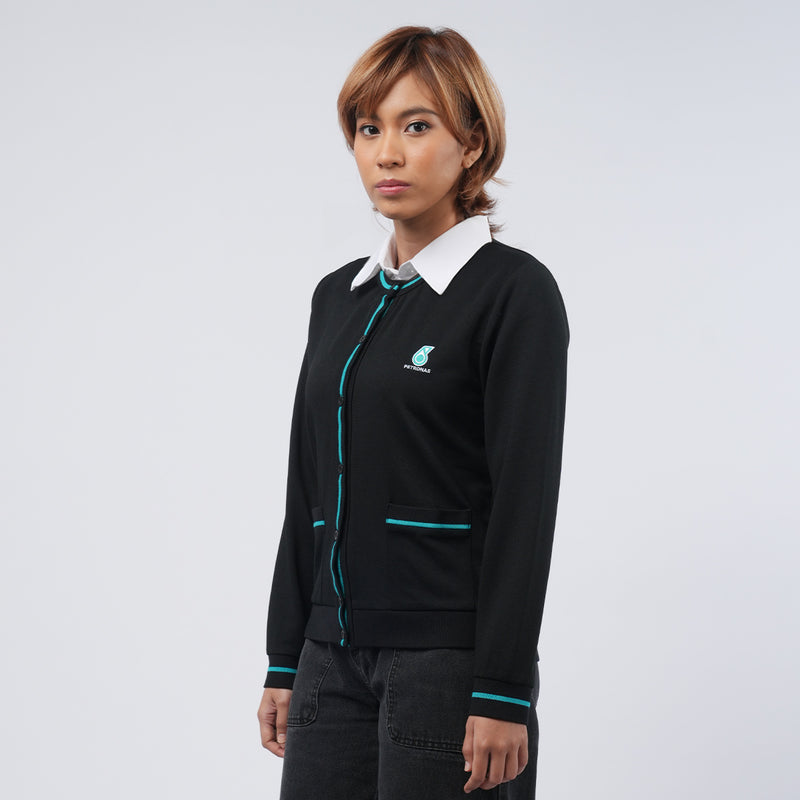 PETRONAS Crewneck Cardigan - Black