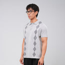 PETRONAS Men’s Diamond-Pattern Polo - Grey