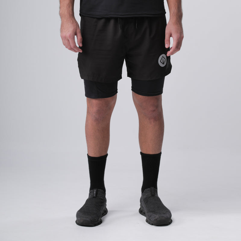 PRYSM Men Running Shorts - With Short Inner - Black