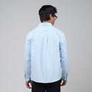 PETRONAS Daily Men's Striped Shirt - Cyan Blue
