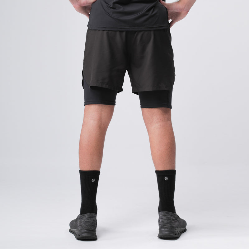 PRYSM Men Running Shorts - With Short Inner - Black