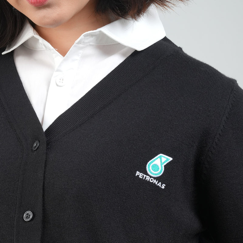 PETRONAS Women's Striped Cardigan - Black