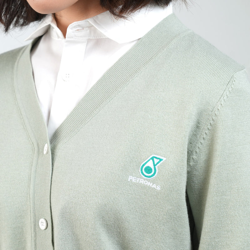 PETRONAS Women's Striped Cardigan - Sage Green