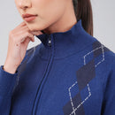 PETRONAS Women’s Diamond-Pattern Sweater - Navy