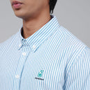 PETRONAS Daily Men's Striped Shirt - Cyan Blue