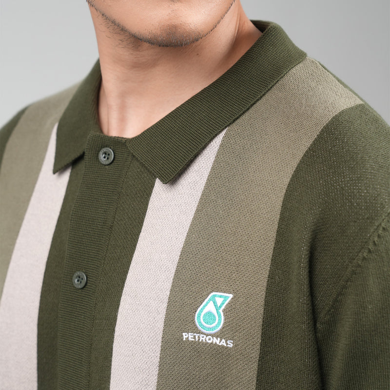 PETRONAS Long Sleeve Cardi Polo - Olive