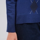 PETRONAS Women’s Diamond-Pattern Sweater - Navy