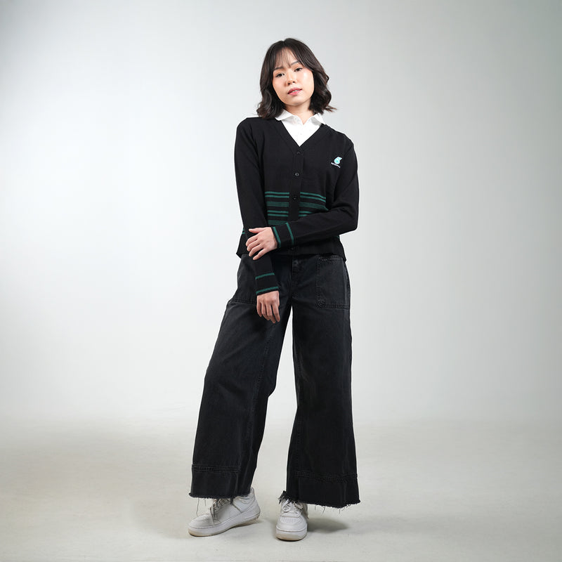 PETRONAS Women's Striped Cardigan - Black