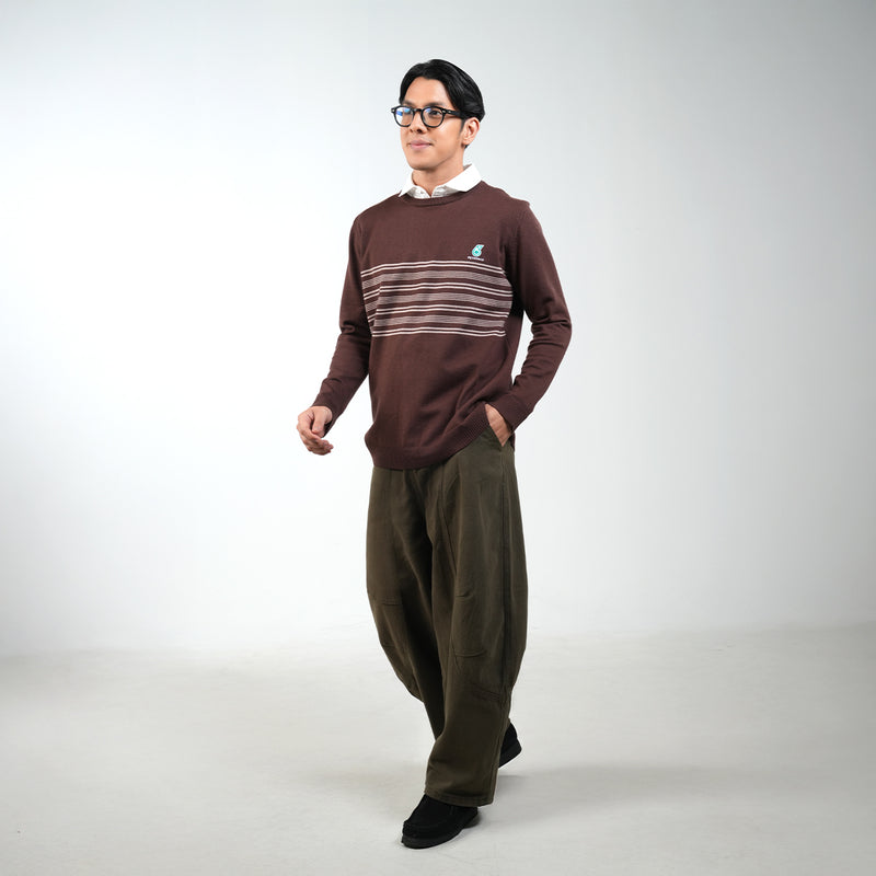PETRONAS Daily Striped Jumper - Brown