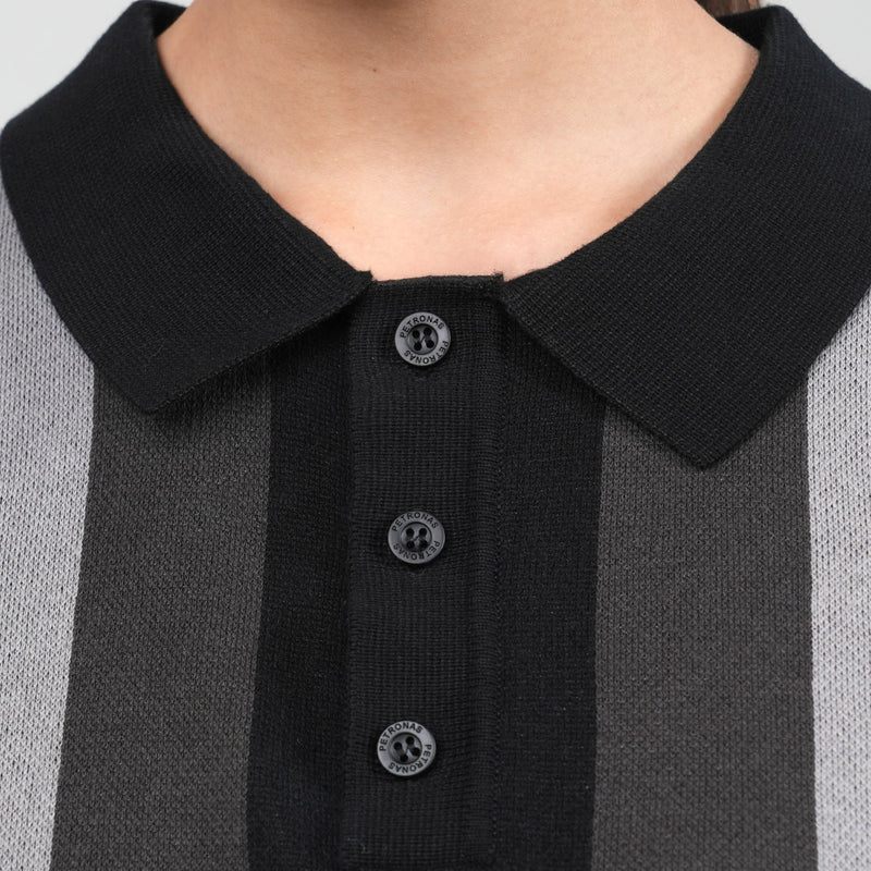 PETRONAS Knit Polo - Black/Grey