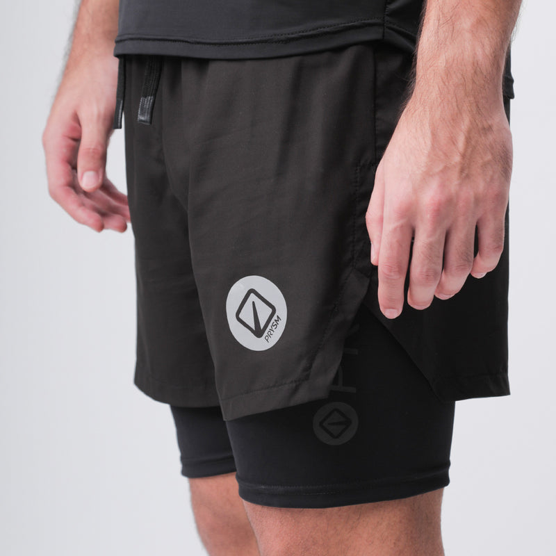 PRYSM Men Running Shorts - With Short Inner - Black