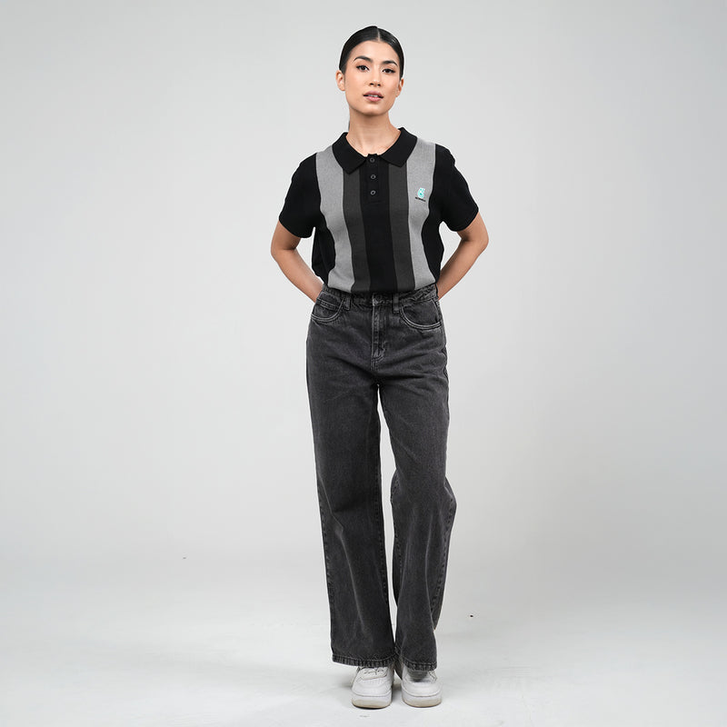 PETRONAS Knit Polo - Black/Grey