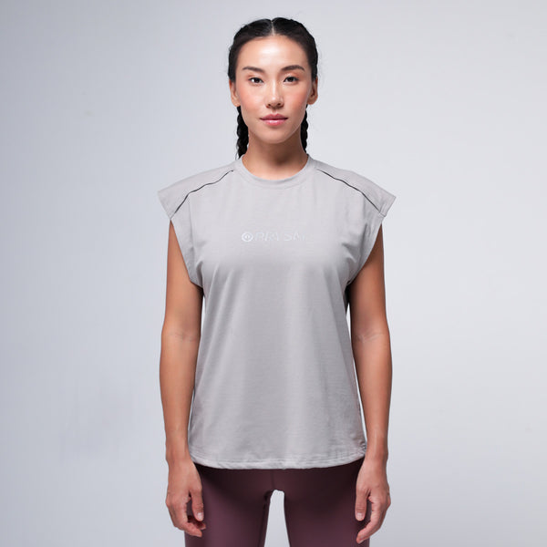 PRYSM Women's Crop Tee - Light Grey