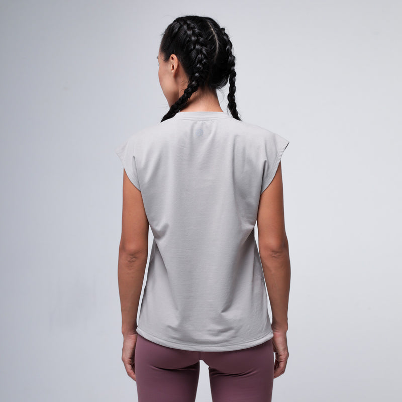 PRYSM Women's Crop Tee - Light Grey