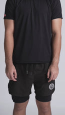 PRYSM Men Running Shorts - With Short Inner - Black