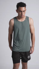 PRYSM Men Running Tank - Midnight Green